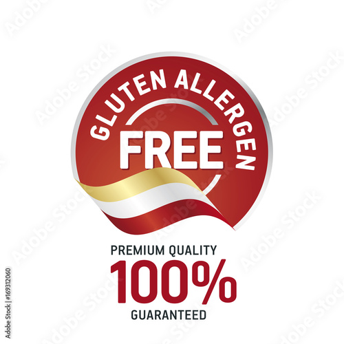 Gluten Food Allergen Free blue label logo icon