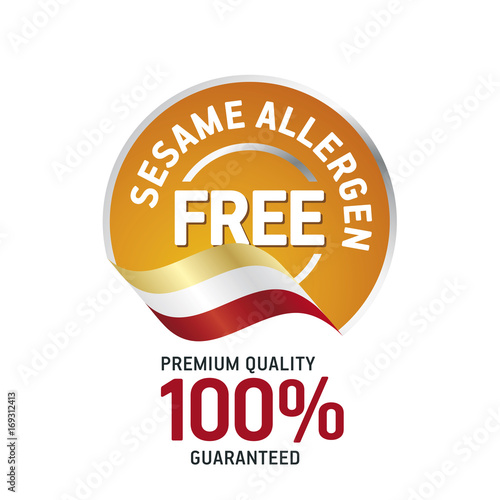 Sesame Food Allergen Free orange label logo icon