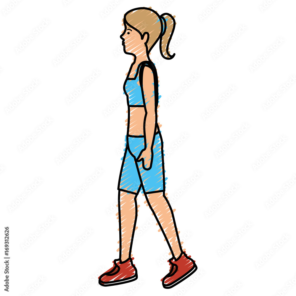 Athlete woman doing exercise vector illustration design Athlete woman doing exercise vector illustration design