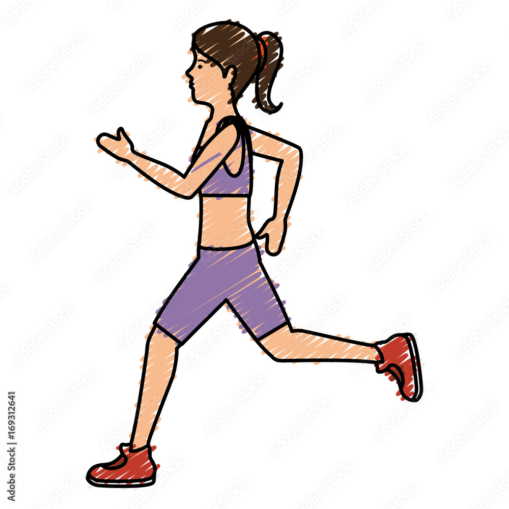 Athlete woman running character vector illustration design Athlete woman running character vector illustration design