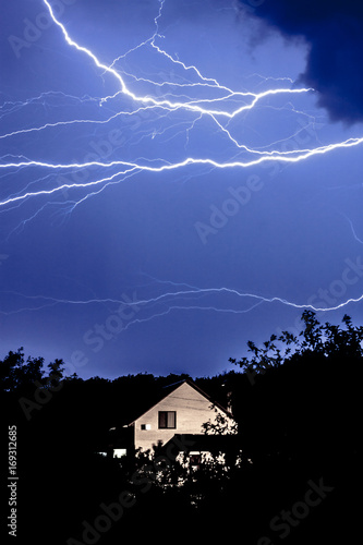 Thunderstorm over the house