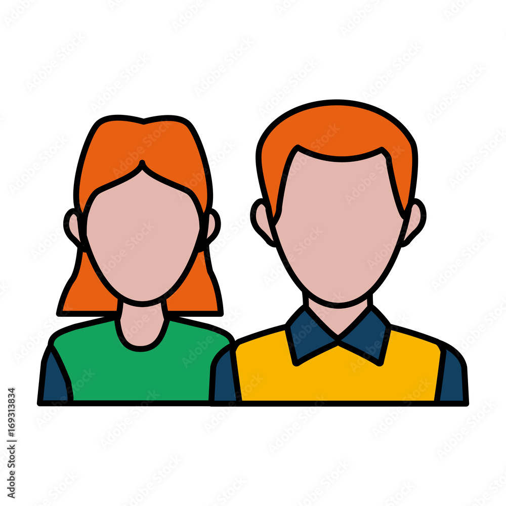 delivery man and woman portrait people worker vector illustration delivery man and woman portrait people worker vector illustration