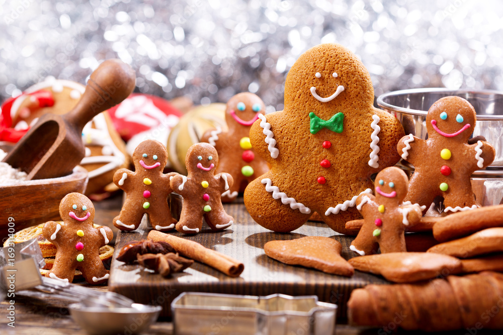 Christmas homemade gingerbread man cookies