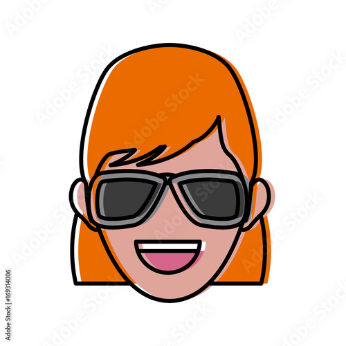 character woman head person image vector illustration