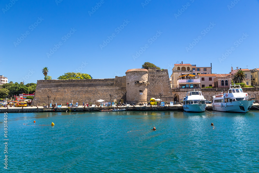 Alghero, Sardinia, Italy. Port and old fortress