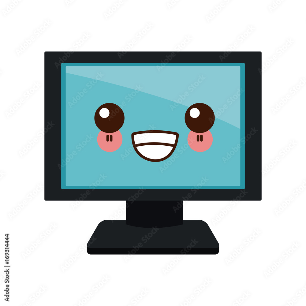 kawaii online delivery service computer commerce internet vector illustration kawaii online delivery service computer commerce internet vector illustration