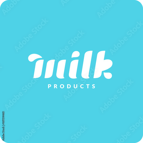 The logo and the inscription Milk. Emblem for the sale of dairy products.