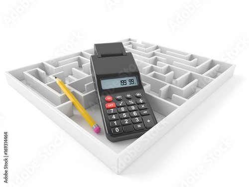 Obraz na płótnie Maze with calculator
