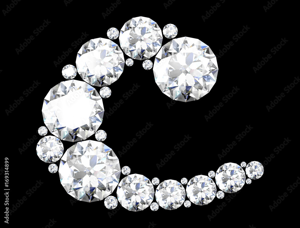 diamond letters with gemstones (high resolution 3D image) diamond letters with gemstones (high resolution 3D image)