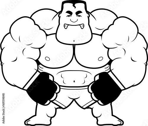 Cartoon MMA Fighter Angry
