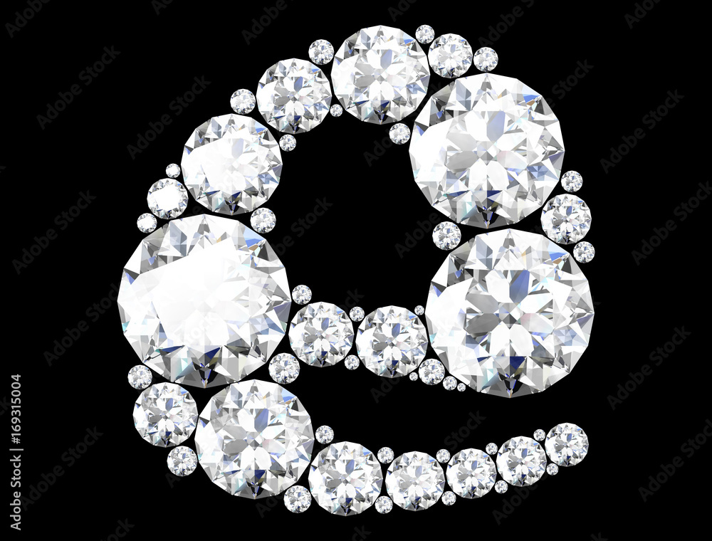 diamond letters with gemstones (high resolution 3D image) diamond letters with gemstones (high resolution 3D image)