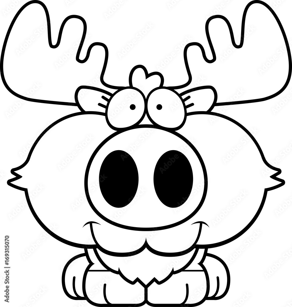 Obraz premium Cartoon Moose Smiling
