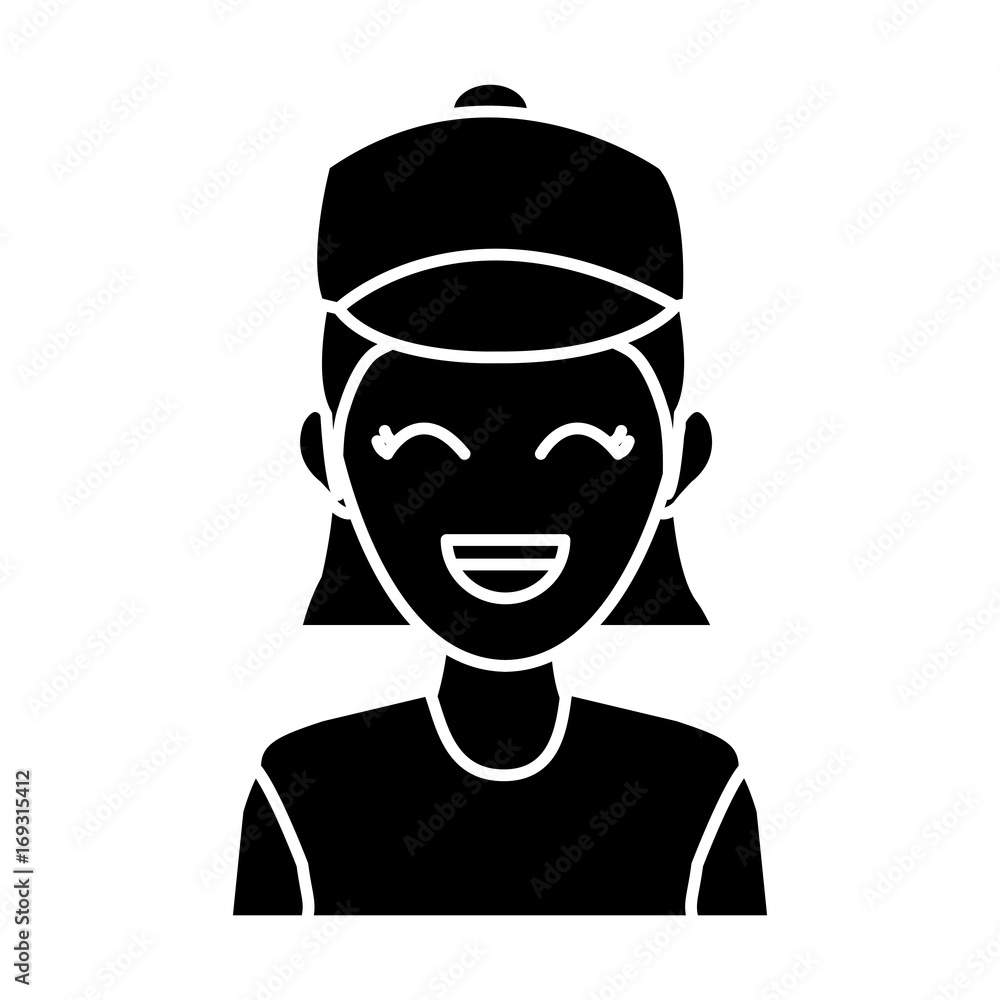 portrait woman character avatar employee icon vector illustration