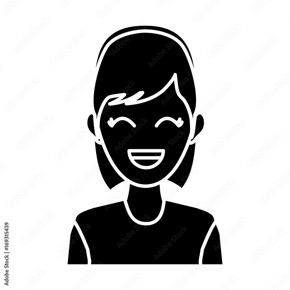 portrait woman character avatar employee icon vector illustration