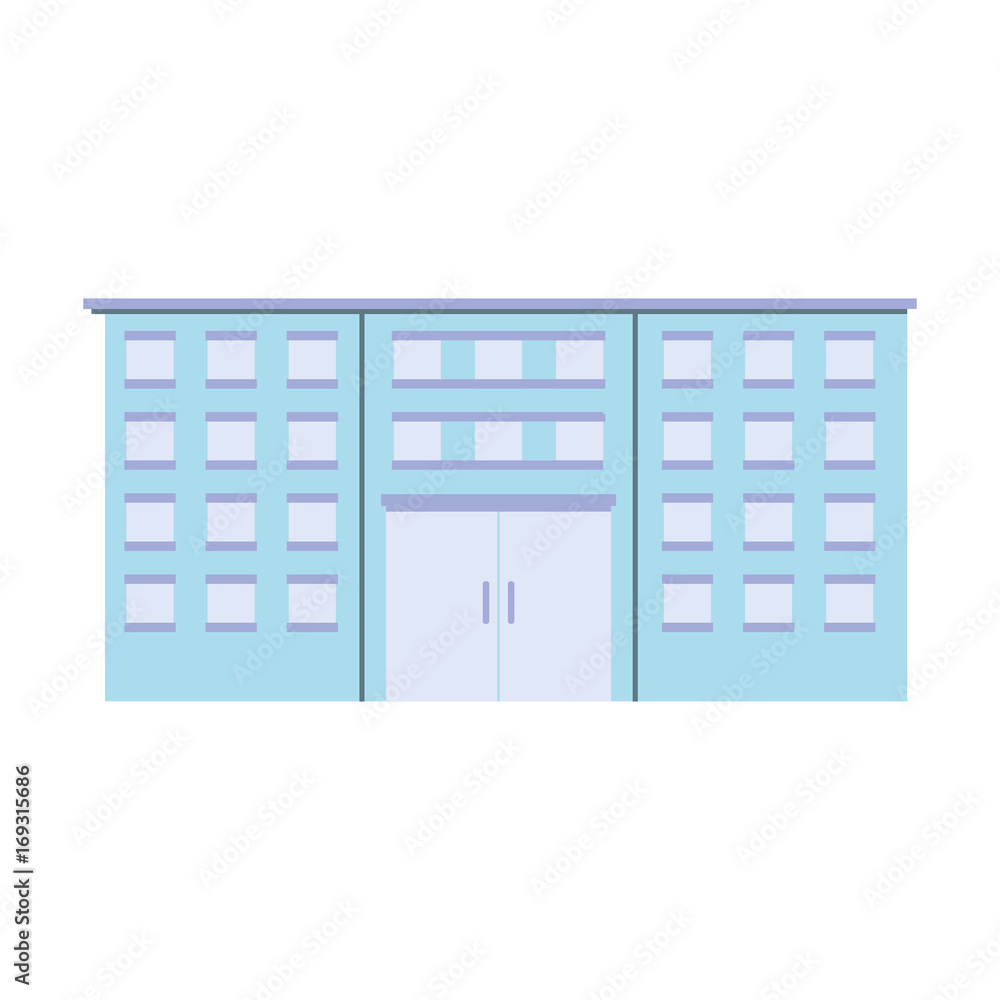 city building icon over white background colorful design vector illustration