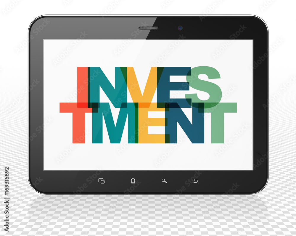 Finance concept: Tablet Pc Computer with Investment on display Finance concept: Tablet Pc Computer with Investment on display
