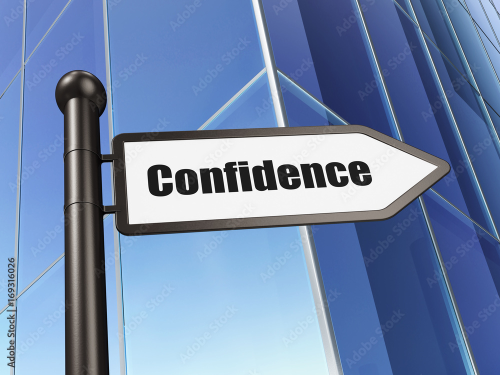 Business concept: sign Confidence on Building background