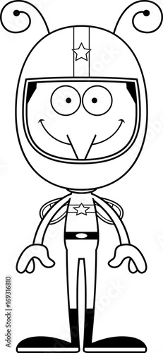 Cartoon Smiling Race Car Driver Mosquito