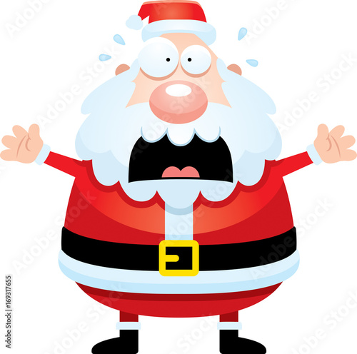 Scared Cartoon Santa Claus