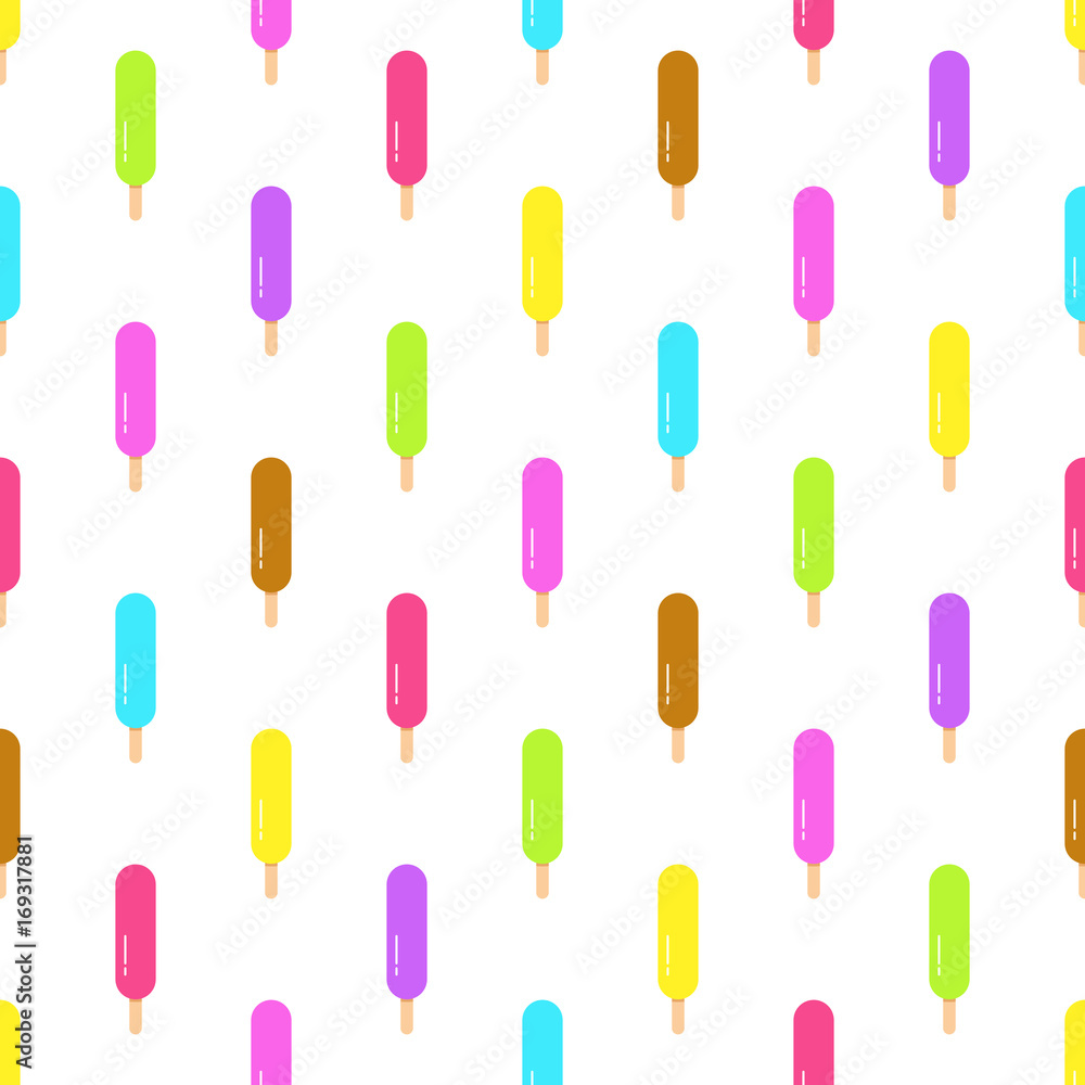Colorful ice cream icon seamless pattern. Colorful ice cream icon seamless pattern.