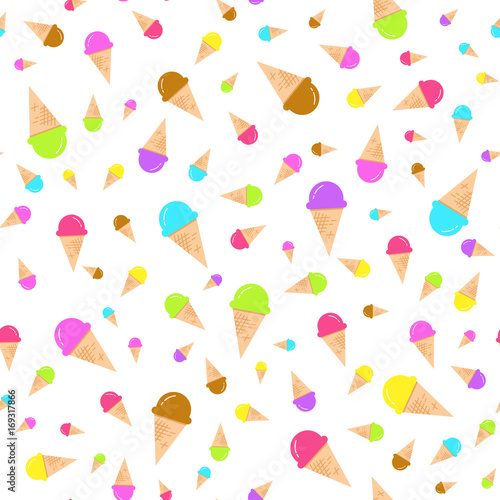 Colorful ice cream icon sea...
