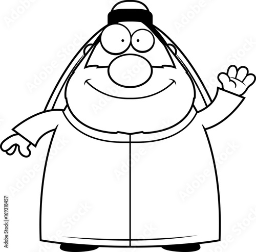 Cartoon Sheikh Waving