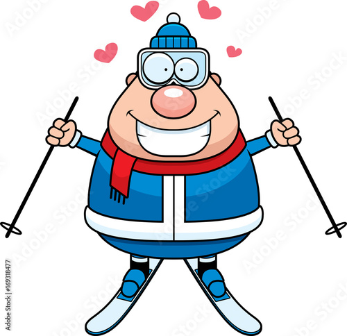 Cartoon Skier Love