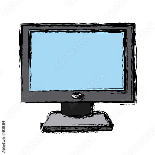 computer monitor device technology wireless icon vector illustration