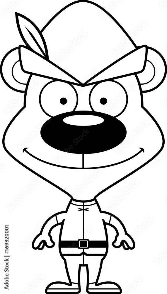 Cartoon Smiling Robin Hood Bear Cartoon Smiling Robin Hood Bear