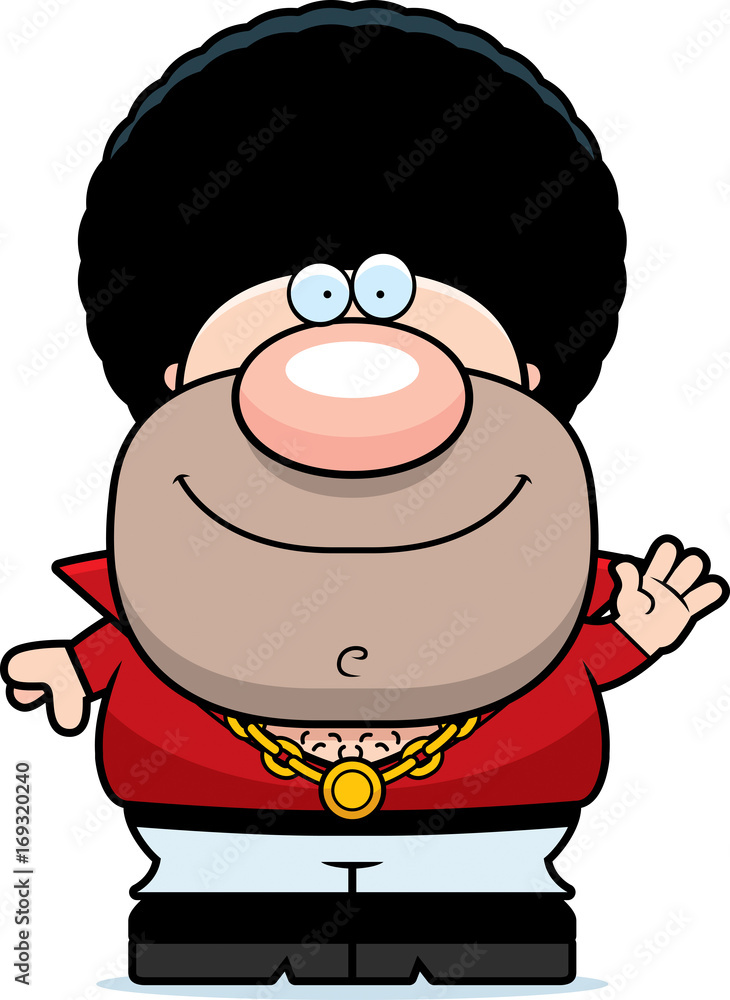 Obraz premium Waving Cartoon Disco Guy
