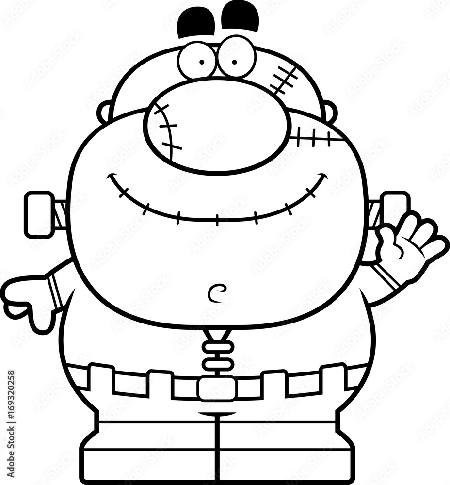 Waving Cartoon Frankenstein Waving Cartoon Frankenstein