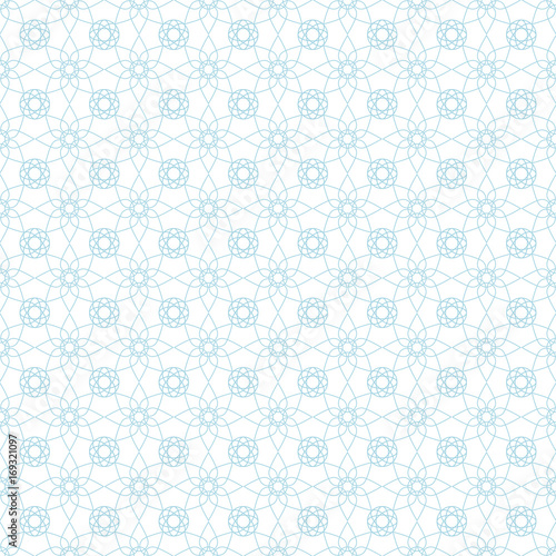 Floral seamless pattern. Blue and white background
