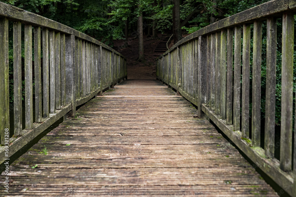 Holzbrücke im Wald