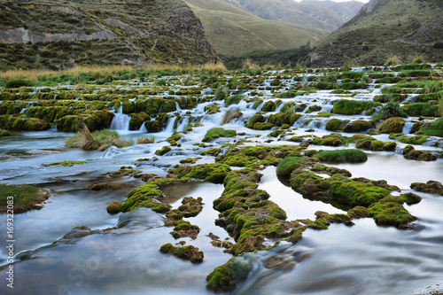 Clear waters of Cañete river near Vilca villag, Peru photo