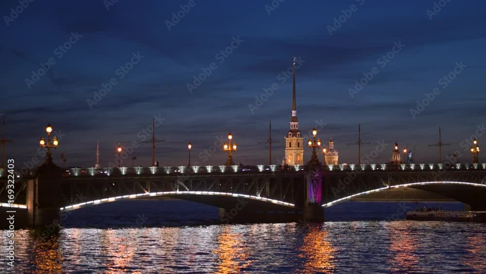panoramic view on Trinity bridge and Peter and Paul fortress, Neva river, Saint-Petersburg, Russia panoramic view on Trinity bridge and Peter and Paul fortress, Neva river, Saint-Petersburg, Russia