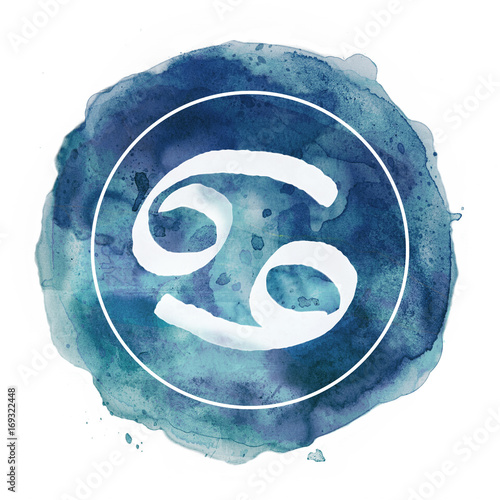 Fotografia cancer zodiac sign on watercolor background