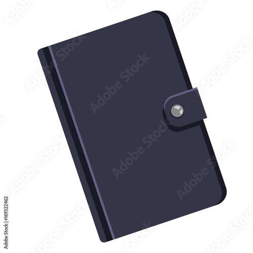 Vector Single Cartoon Black Leather Diary
