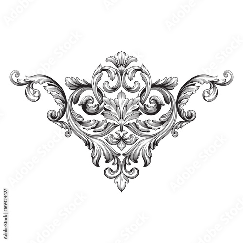 Vector baroque of vintage elements for design. 