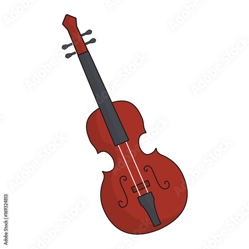 fiddle instrument icon over white background vector illustration