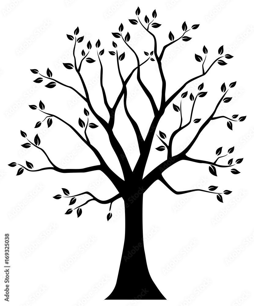 Naklejka Sylwetka drzewa. Ilustracji wektorowych