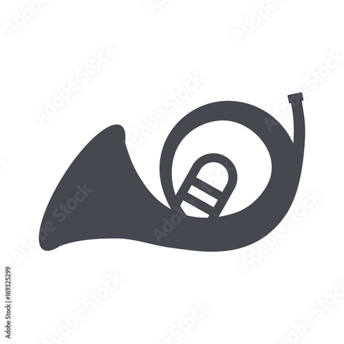 horn trumpet icon over white background vector illustration