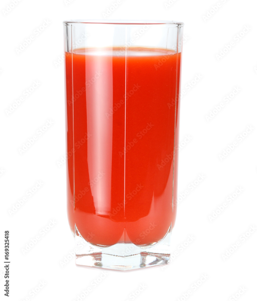 tomato juice isolated on white background. juice in glass tomato juice isolated on white background. juice in glass