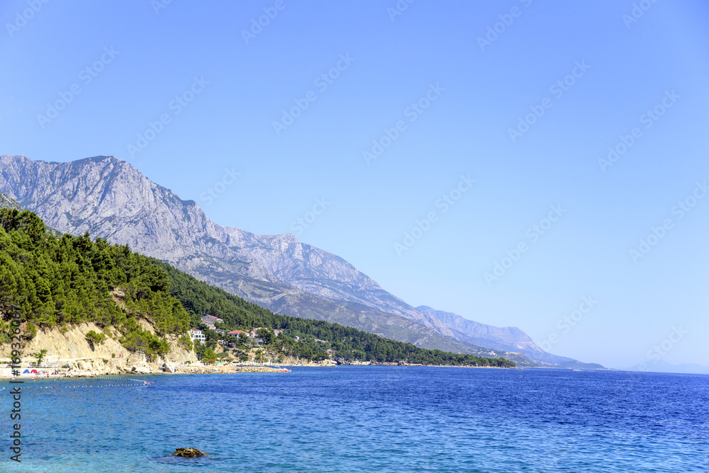 Sea coast with rocky coast. Croatia.