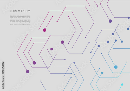 Science network pattern, connecting lines and dots on simple background