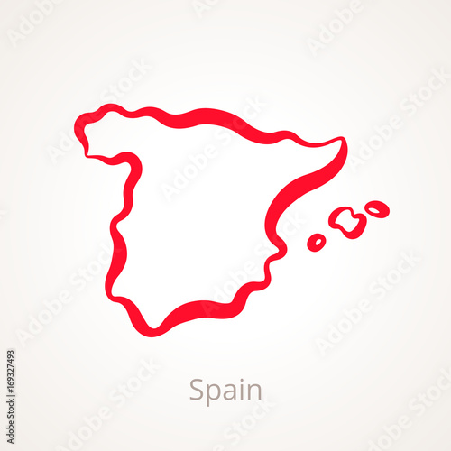 Spain - Outline Map