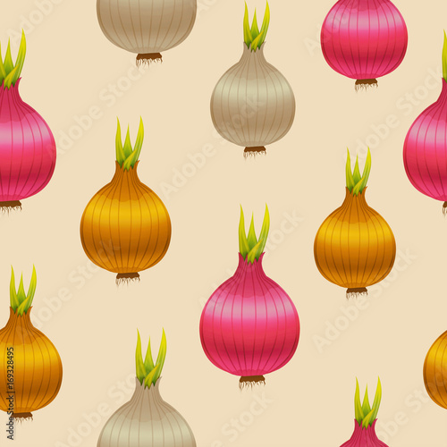 Abstract colorful seamless background made of onions