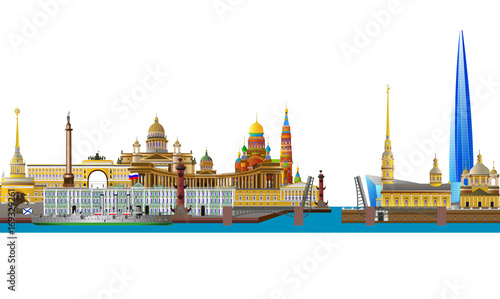 St. Petersburg skyline, vector illustration