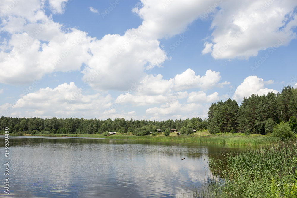 Summer lake, rural landscape, Belarus Summer lake, rural landscape, Belarus