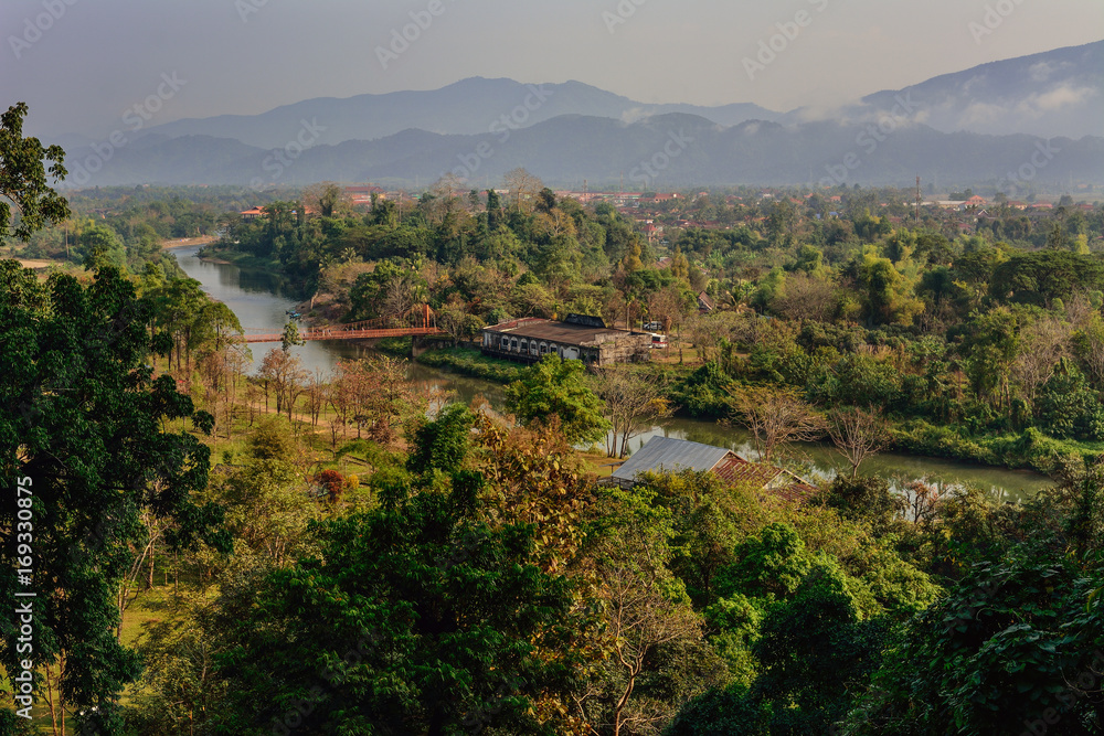 Laos Vang Vieng river scene