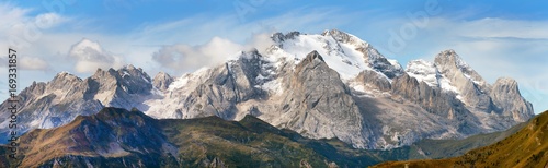 View of Marmolada, Dolomites mountains, Italy photo